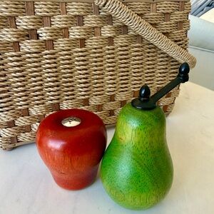 Fruit-Shaped Wooden Salt and Pepper Shakers